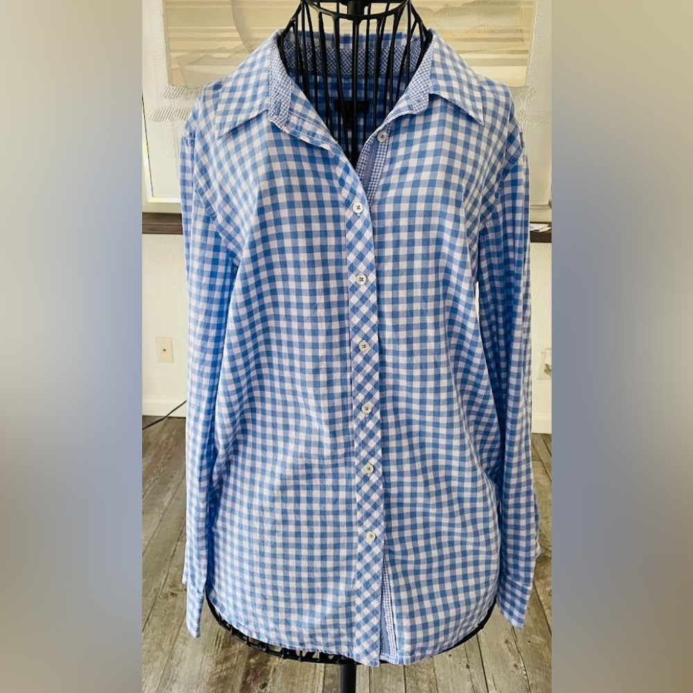 Talbots Blue Checkered Women's Shirt Size M